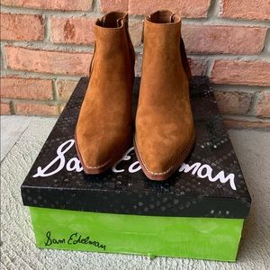sam edelman cognac booties